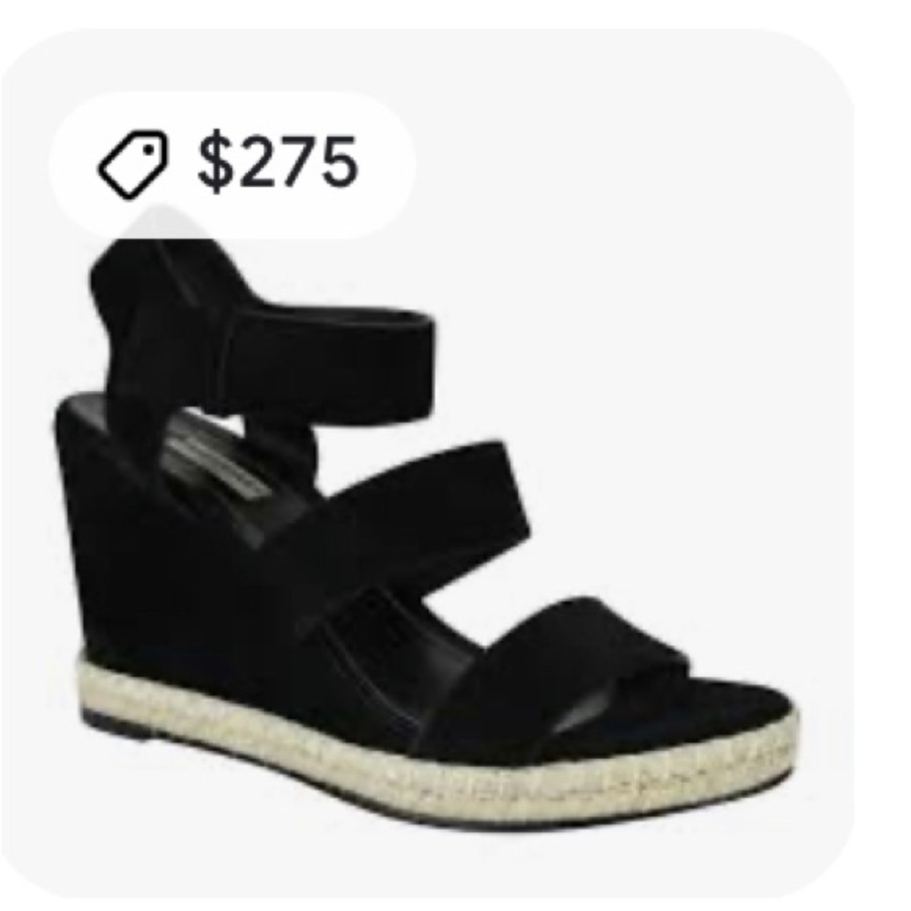 BALENCIAGA WOMEN'S WEDGE PLATFORM BLACK SUEDE SANDALS sz 40 - Picture 1 of 9